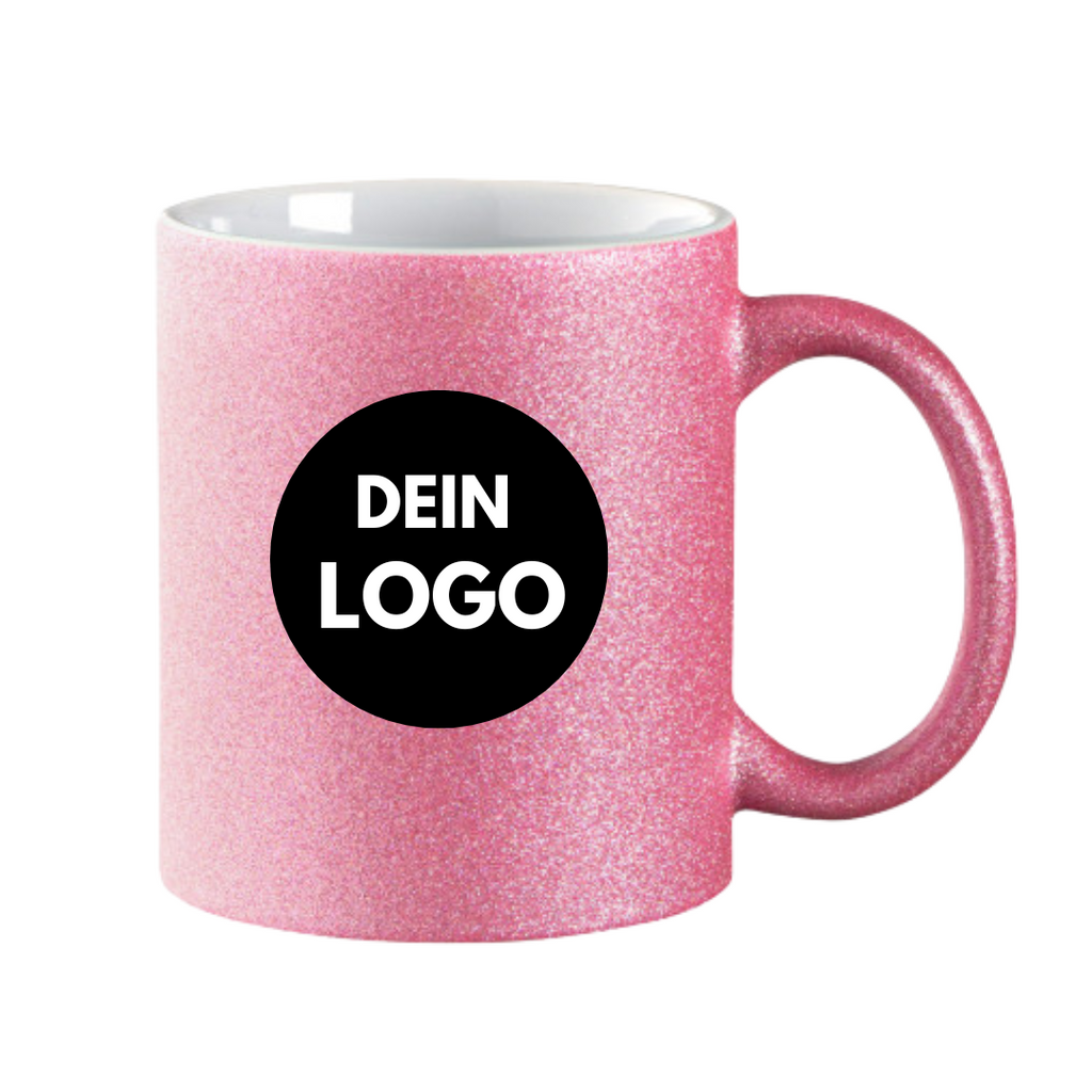 Glitzer-Tasse Keramik mit Logo bedruckt 330ml