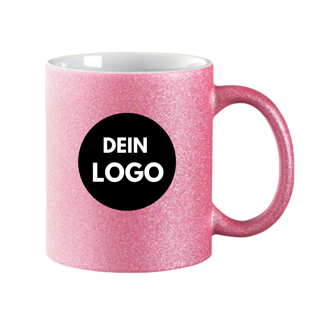 Glitzer-Tasse Keramik mit Logo bedruckt 330ml